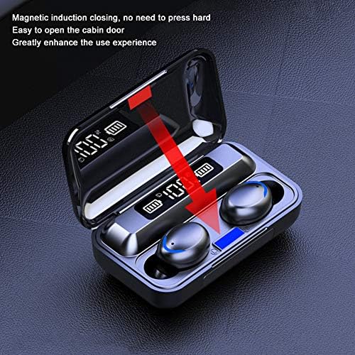 F9-5 Auriculares LED, 9D Reducción de Ruido Diaplay Digital Cantidad Eléctrica Diaplay Pantalla Auriculares Inalámbricos, Conexión Instantánea Control Táctil Cabina de Carga Grande para El Hogar|B0BHX1ZTY7