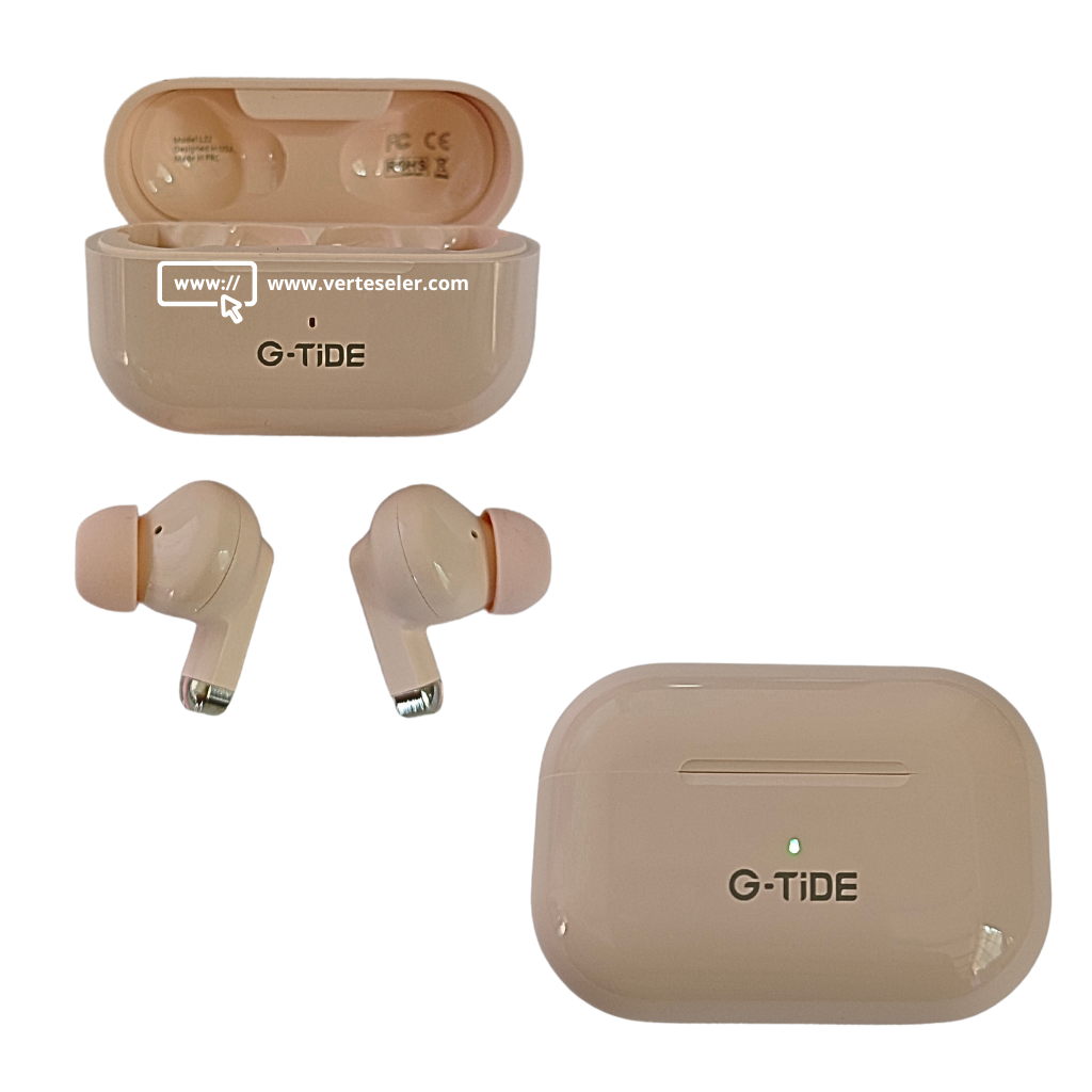 Audífonos bluetooth 5.3 G-tide L22 hasta 8 horas de batería, estuche de carga y bolsa regalo.Rosa