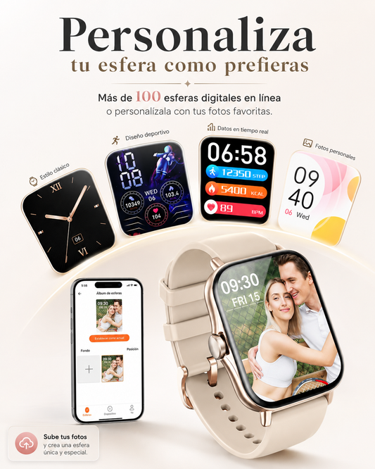 Smartwatch con Llamadas Bluetooth, Pantalla HD 1.75” FM13 , Asistente de Voz y Modos Deportivos