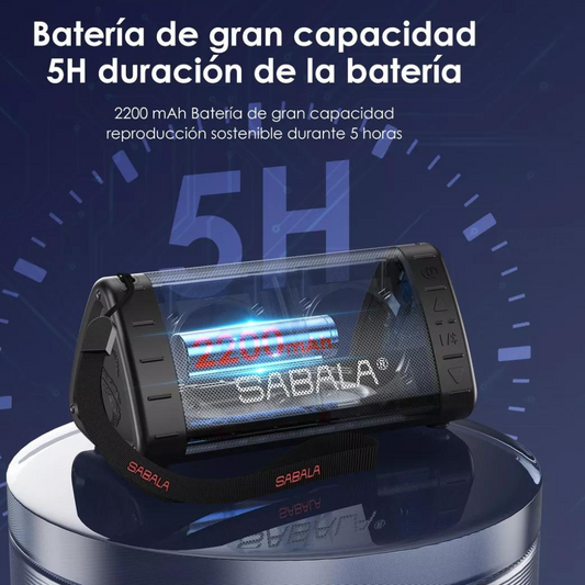 Bocina Portátil Sabala 901, audio potente y claro, bluetooth 5.1, 10W. Negra.