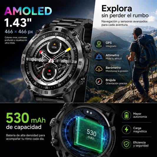 SMARTWACTH G-TIDE R6 PRO (NEGRO) + AUDIFONOS G-TIDE L22 + BOCINA G-TIDE SV-30 (NEGRA)