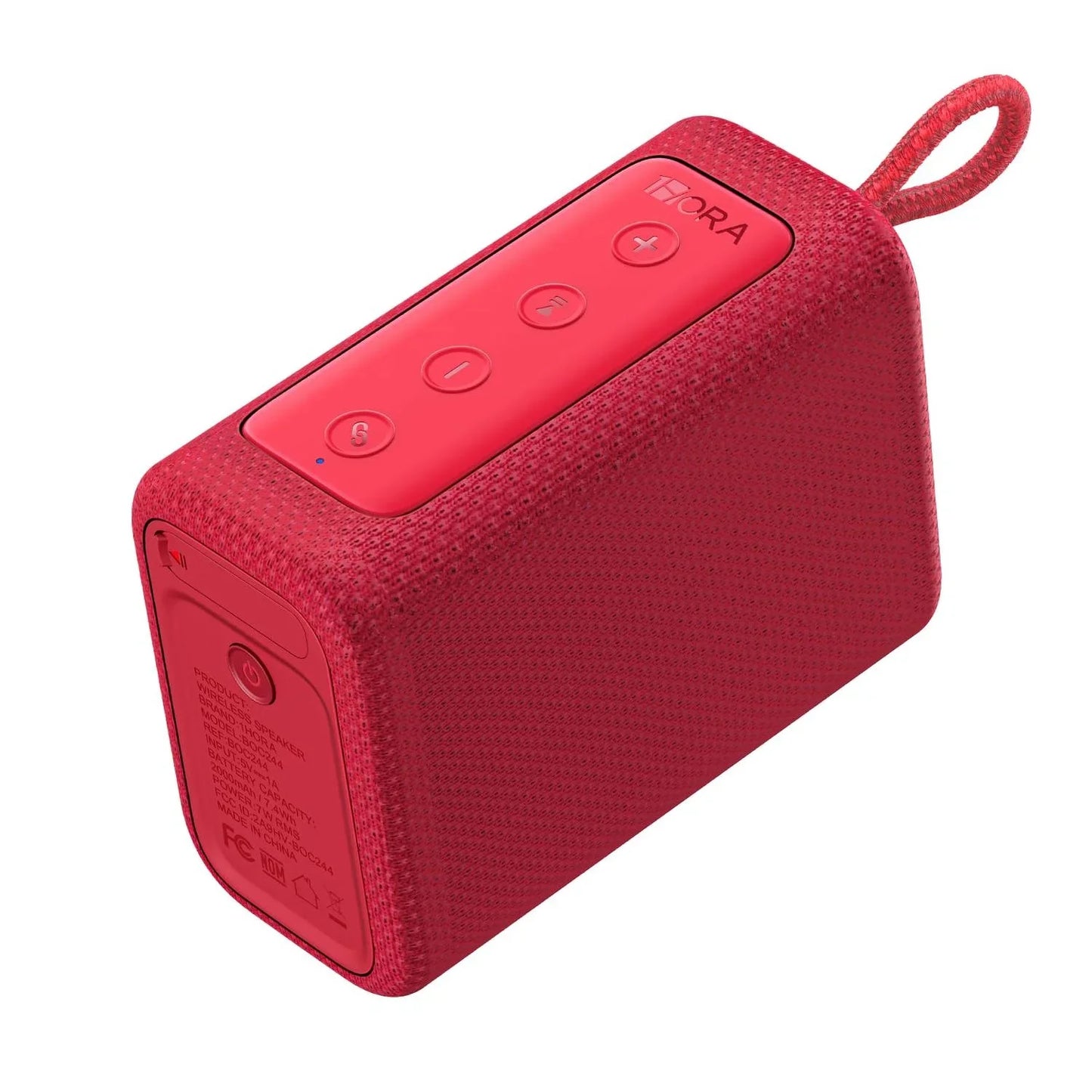 Bocina Bluetooth 1HORA BOC244 Roja Portátil con Sonido Estéreo y TWS