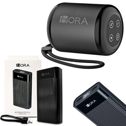Bocina 1HORA BOC062 con Powerbank 1Hora GAR117 20 000 mHa