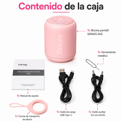 SMARTWATCH FUTUREM DW01 (DORADO) + AUDIFONOS G-TIDE L42 (ROSA) + BOCINA SANAG X6S (ROSA)