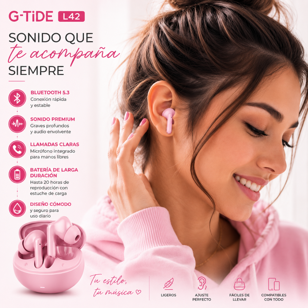 SMARTWATCH FUTUREM FM13 (ROSA)+ AUDIFONOS G-TIDE L42 (ROSA) + BOCINA SANAG X6S (ROSA)