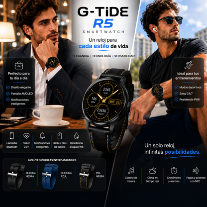 SMARTWATCH G-TIDE R5 (NEGRO) + AUDIFONOS REDMI BUDS 6 PLAY (NEGRO)