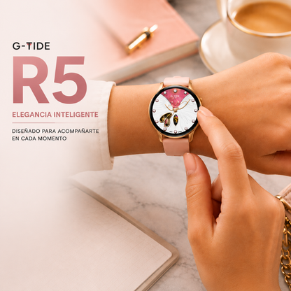 SMARTWATCH G-TIDE R5 (DORADA)+ POWER BANK G-TIDE P1 (BLANCA)