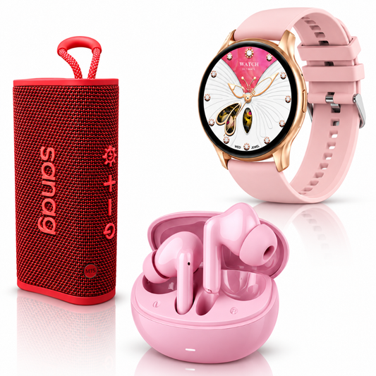 Bocina Sanag M15 + Smartwatch G-Tide R5 + Audífonos G-Tide L42