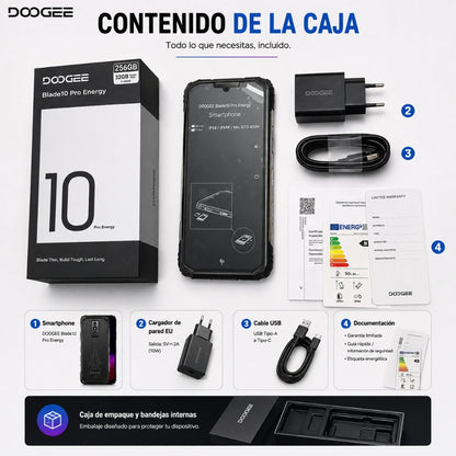 SMARTPHONE DOOGEE BLADE 10 PRO ENERGY + SMARTWATCH G-TIDE R6 PRO (NEGRA) Y BOCINA G-TIDE SV-30