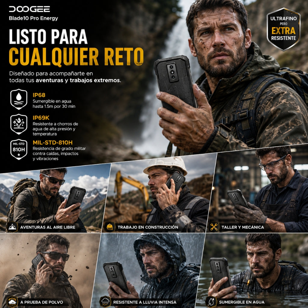SMARTPHONE DOOGEE BLADE 10 PRO ENERGY + SMARTWATCH G-TIDE R6 PRO (NEGRA) Y BOCINA G-TIDE SV-30