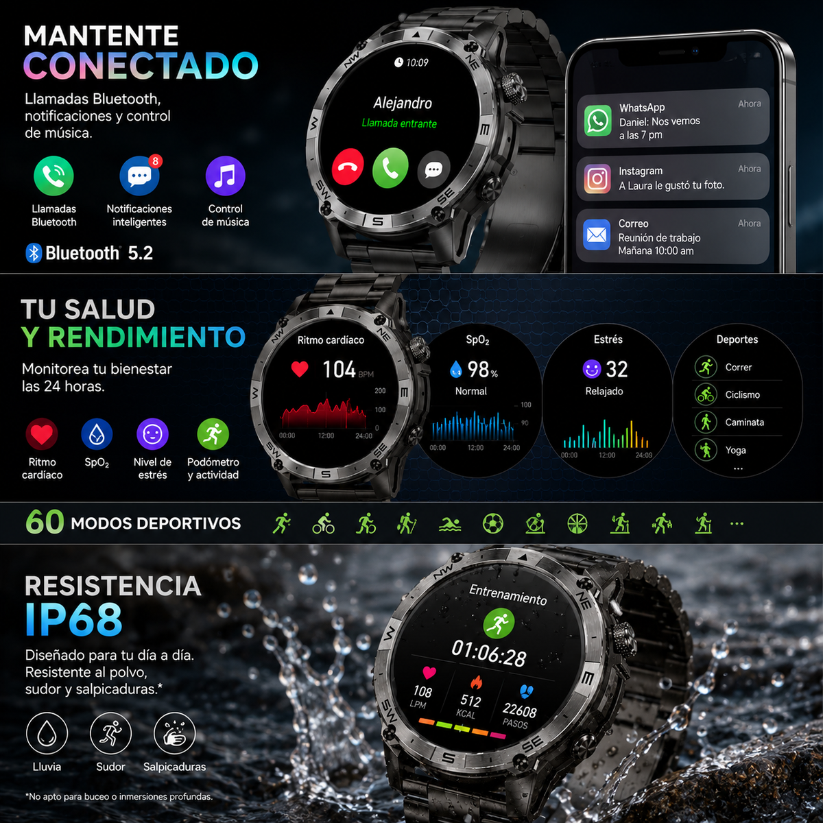 SMARTPHONE DOOGEE BLADE 10 PRO ENERGY + SMARTWATCH G-TIDE R6 PRO (NEGRA)