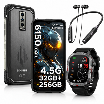 SMARTPHONE DOOGE BLASE 10 PRO ENERGY + SMARTWACTH ESTILO MILITAR+ AUDIFONOS G-TIDE EG22