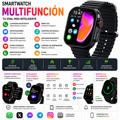 AUDIFONOS BUDS 6 PLAY (NEGRO) + SMARTWATCH MICROWEAR U5