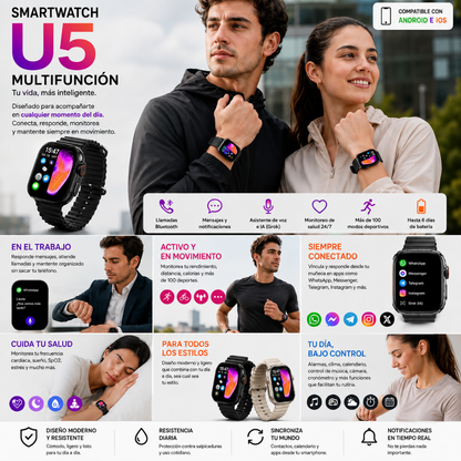 AUDIFONOS BUDS 6 PLAY (NEGRO) + SMARTWATCH MICROWEAR U5