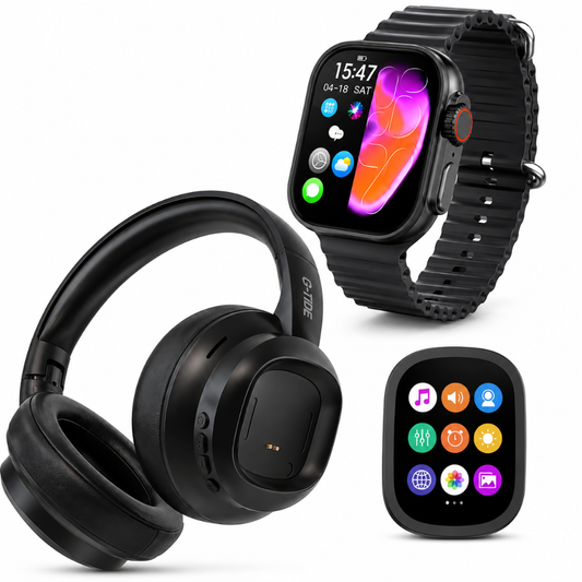 AUDIFONOS G-TIDE FUTURE LOOPS (NEGRO) + SMARTWATCH MICROWEAR U5