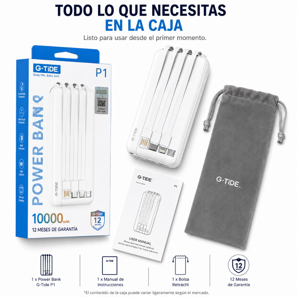 SMARTWATCH REDMI WATCH 5 ACTIVE (PLATA) + POWER BANK G-TIDE P1 10000Mha (BLANCO) + AUDIFONOS G-TIDE H21 (PLATA)