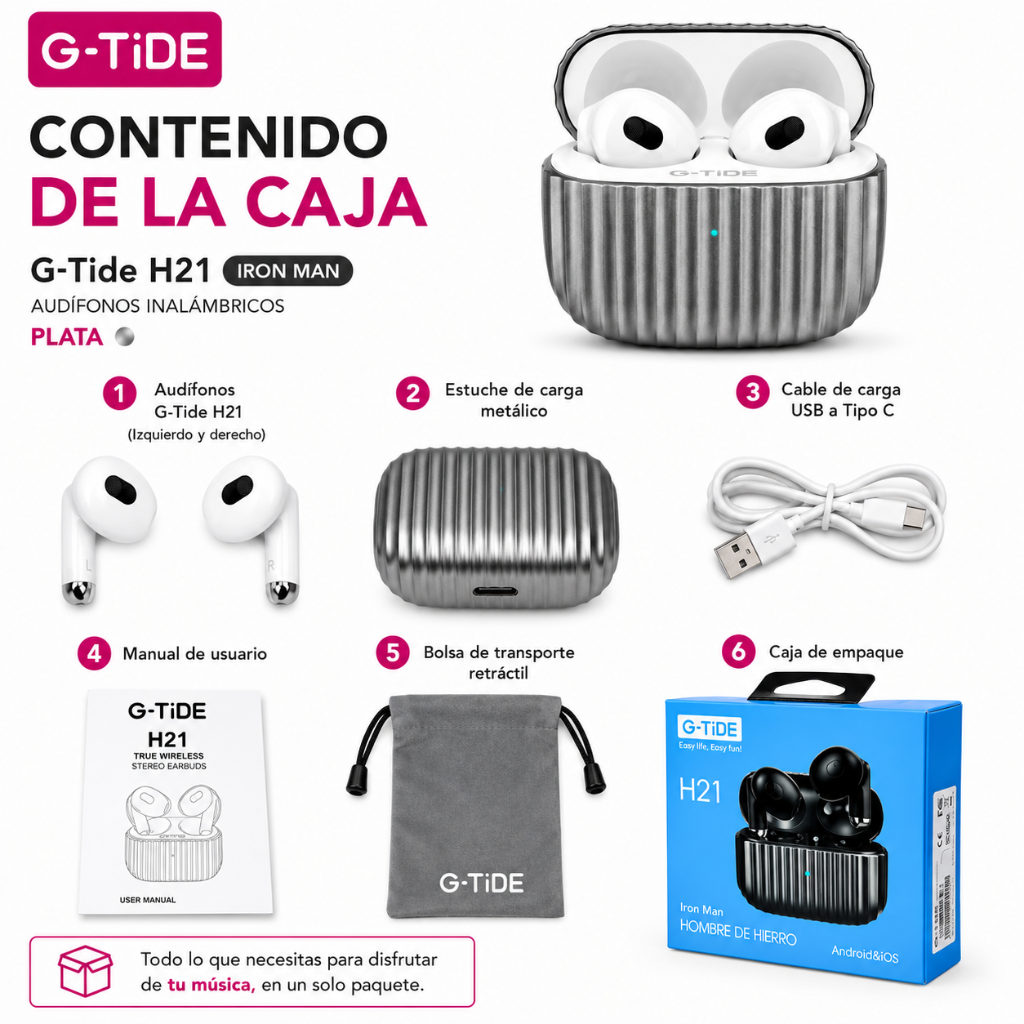 SMARTWATCH REDMI WATCH 5 ACTIVE (PLATA) + POWER BANK G-TIDE P1 10000Mha (BLANCO) + AUDIFONOS G-TIDE H21 (PLATA)