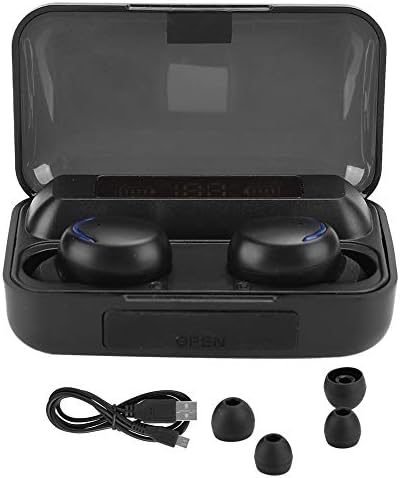 F9-5 Auriculares LED, 9D Reducción de Ruido Diaplay Digital Cantidad Eléctrica Diaplay Pantalla Auriculares Inalámbricos, Conexión Instantánea Control Táctil Cabina de Carga Grande para El Hogar|B0BHX1ZTY7