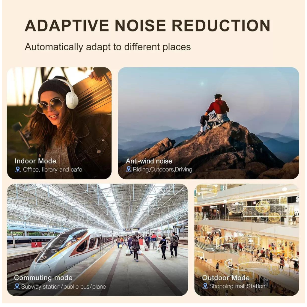 Audífonos Inalámbricos Bluetooth 5.4 QCY H3 , Cancelación Activa de Ruido, Hi-Res Audio, Diadema Plegables Auriculares Over Ear, 60 Horas (OPEN BOX)