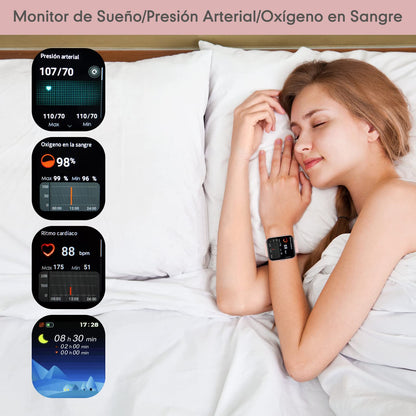 Smartwatch Lostrain Mujer,Reloj Inteligente Deportivo para Mujer 1.96" Pantalla Bluetooth IP68 Impermeable,Pulseras Inteligentes con GPS,Podómetro.