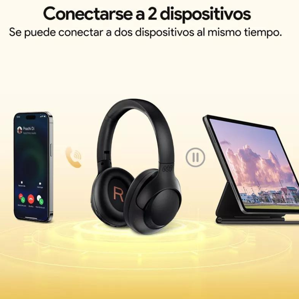 Audífonos Inalámbricos Bluetooth 5.4 QCY H3 , Cancelación Activa de Ruido, Hi-Res Audio, Diadema Plegables Auriculares Over Ear, 60 Horas (OPEN BOX)