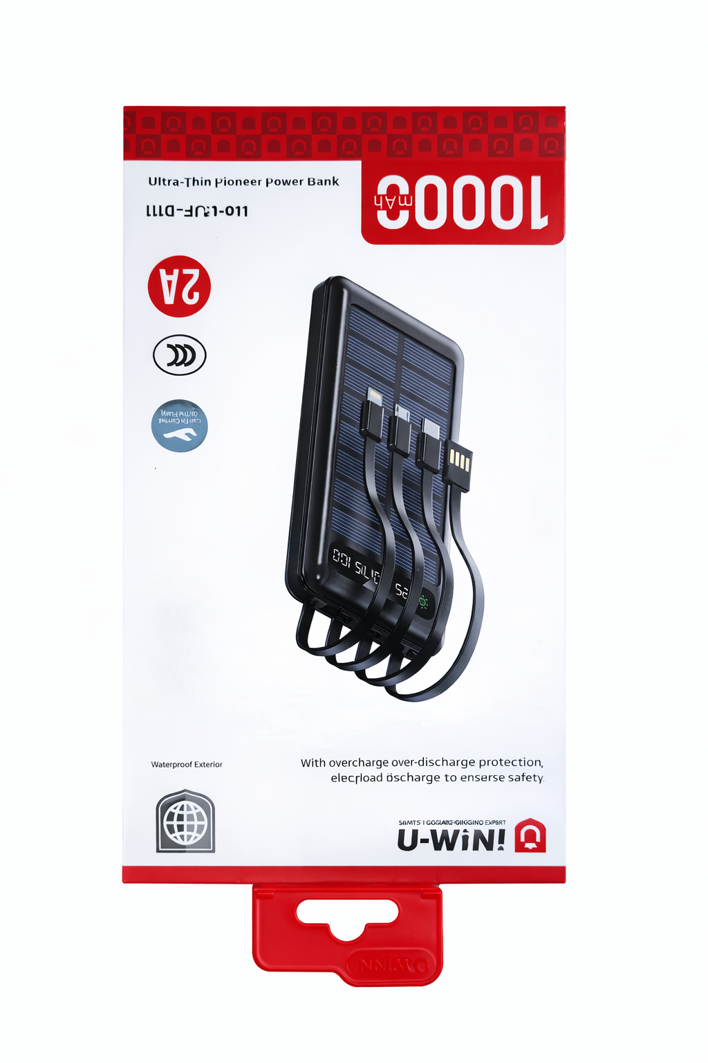 U-WINN Power Bank Solar 10000mAh – Panel Solar de Emergencia Integrado