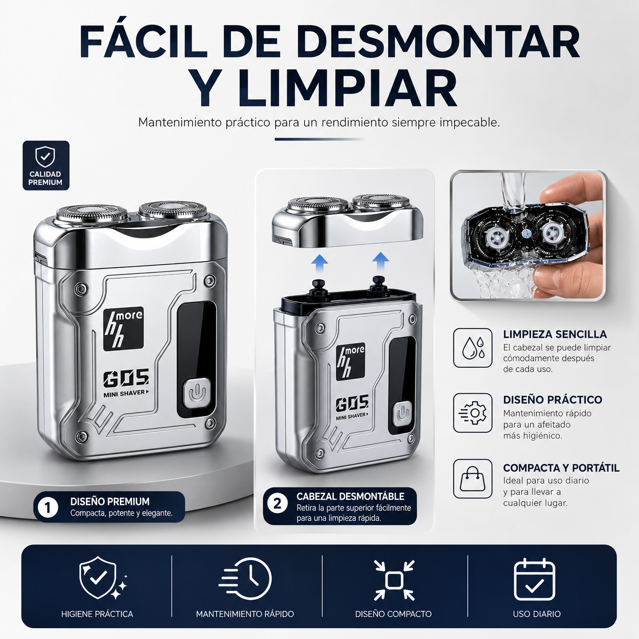 Combo BOMIDI L2 Cortadora de Cabello Recargable + Mini Afeitadora G05 Portátil