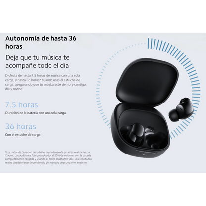 Audifonos Xiaomi redmi buds 6 play bluetooth 36 horas de autonomia, largo alcance Negro