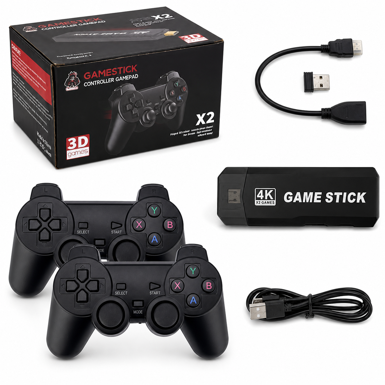 Consola Retro X2 4K Game Stick con 2 Controles Inalámbricos 🎮🔥
