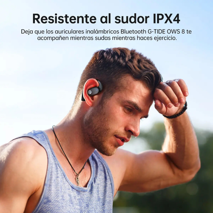 G-tide OWS 8 Audífonos Anticaídas. Bluetooth 5.4, Cancelación de Ruido y Sonido Hi-Fi. BEIGE