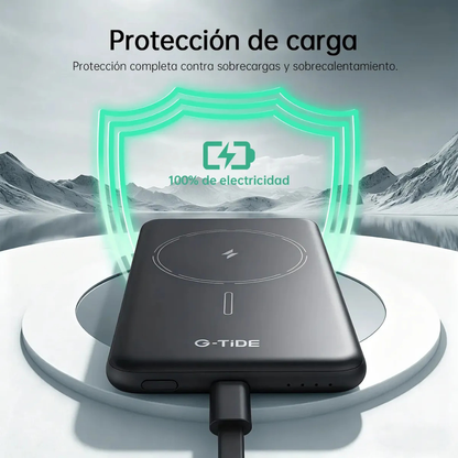 G-tide Slim01 Power bank Ultradelgada, 5000 mAh, carga rápida, carga imalambrica