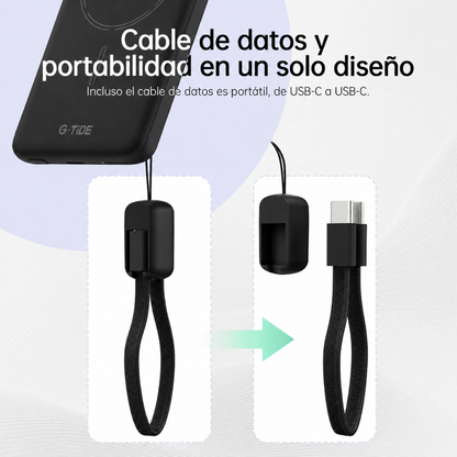 G-tide Slim01 Power bank Ultradelgada, 5000 mAh, carga rápida, carga imalambrica