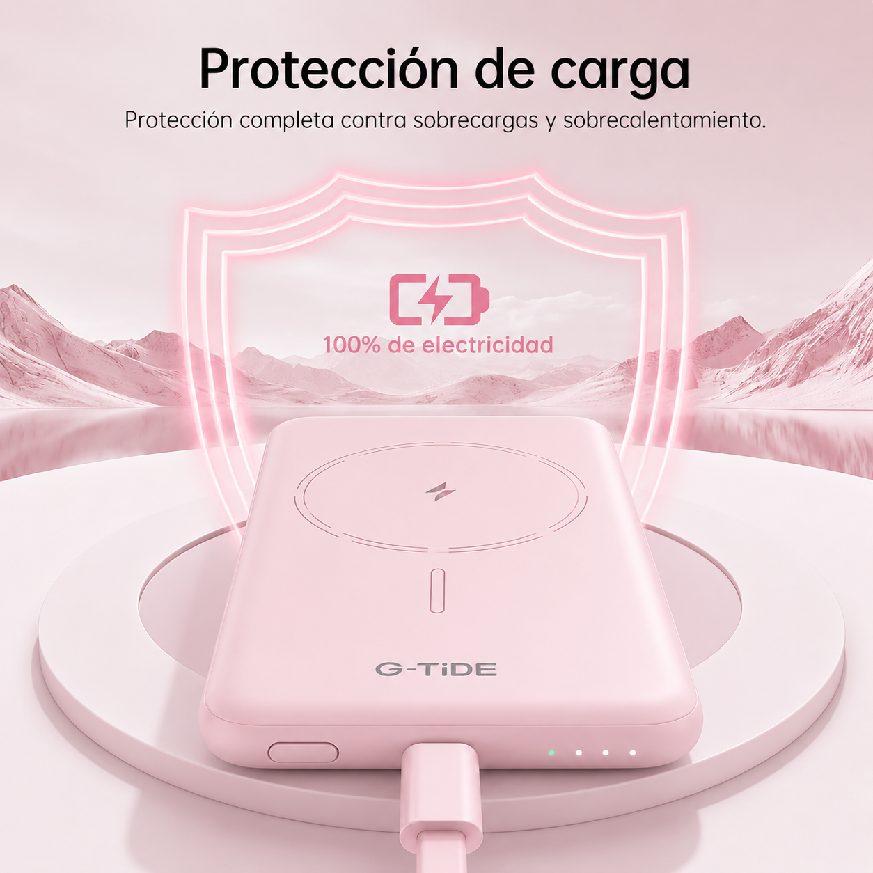 G-tide Slim01 Power bank Ultradelgada, 5000 mAh, carga rápida, carga imalambrica