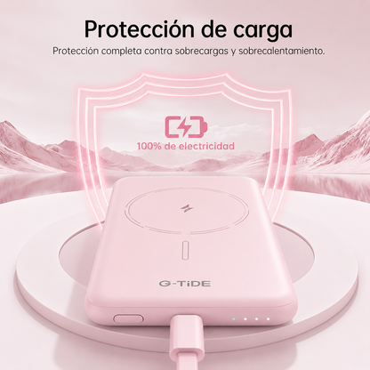 G-tide Slim01 Power bank Ultradelgada, 5000 mAh, carga rápida, carga imalambrica
