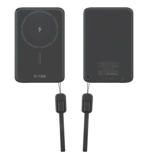 G-tide Slim01 Power bank Ultradelgada, 5000 mAh, carga rápida, carga imalambrica