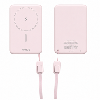 G-tide Slim01 Power bank Ultradelgada, 5000 mAh, carga rápida, carga imalambrica