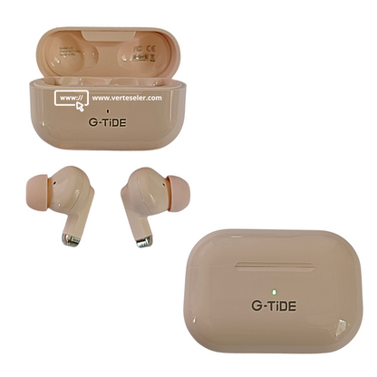 Audífonos bluetooth 5.3  G-tide L22 hasta 8 horas de batería, estuche de carga y bolsa regalo.Rosa