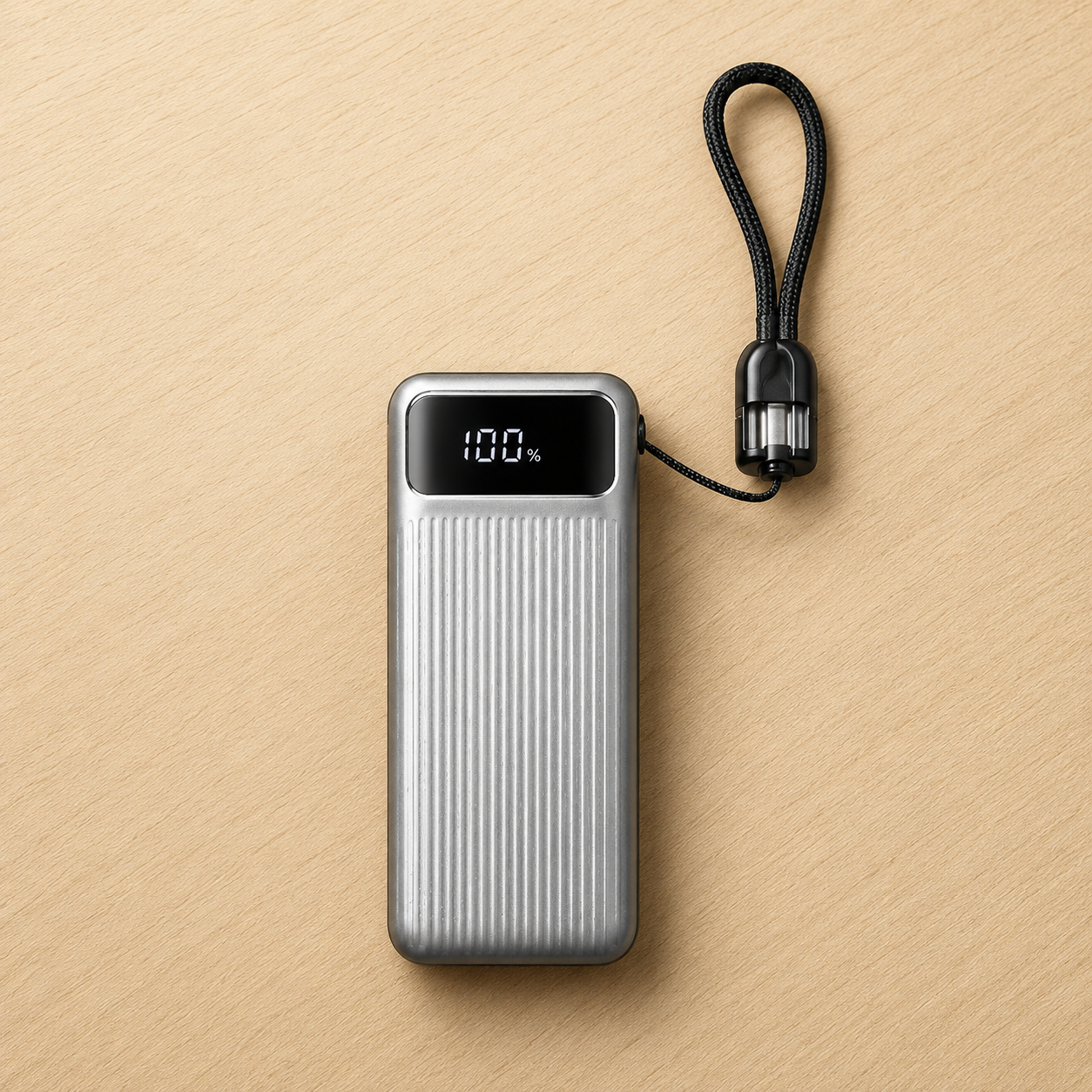 Power Bank C13 10,000mAh 22.5W Carga Rápida con Cables Integrados y Pantalla Digital