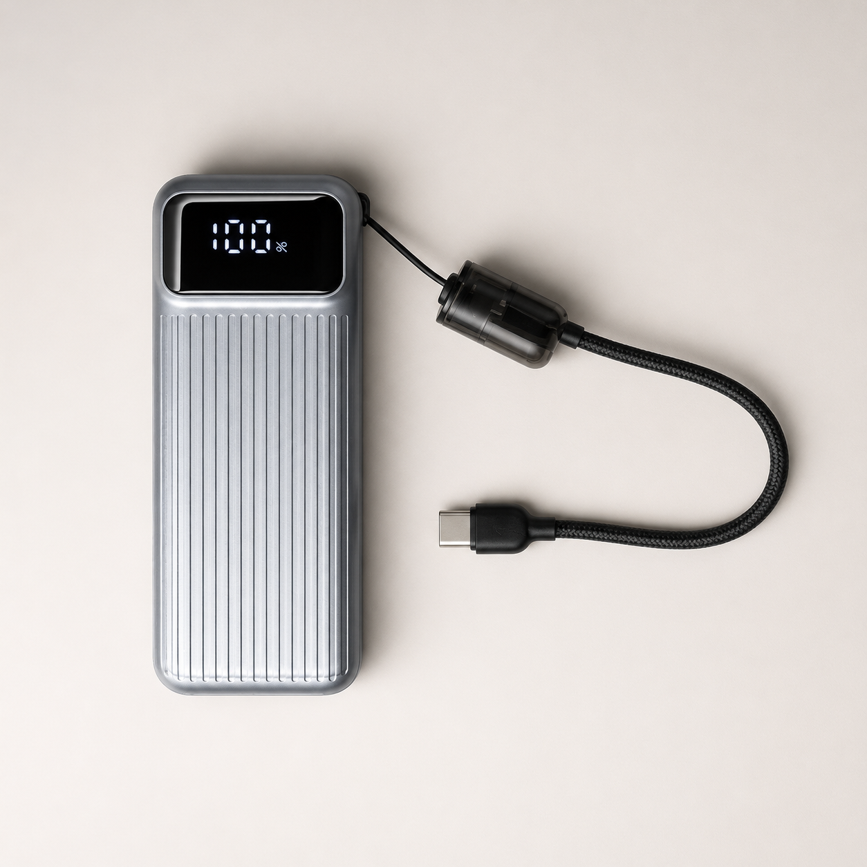 Power Bank C13 10,000mAh 22.5W Carga Rápida con Cables Integrados y Pantalla Digital