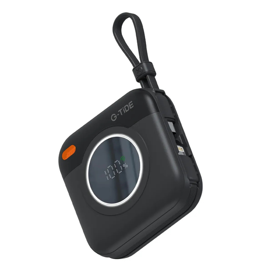 Power Bank G-Tide Multi X1 – 10000 mAh, carga rápida, carga inalámbrica, pantalla digital, espejo con luz LED.