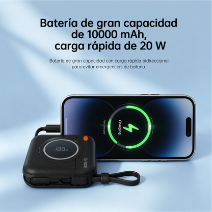 Power Bank G-Tide Multi X1 – 10000 mAh, carga rápida, carga inalámbrica, pantalla digital, espejo con luz LED.