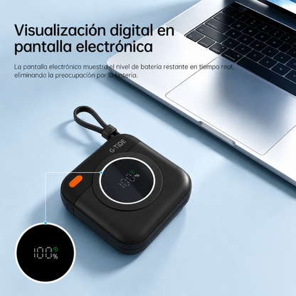 Power Bank G-Tide Multi X1 – 10000 mAh, carga rápida, carga inalámbrica, pantalla digital, espejo con luz LED.