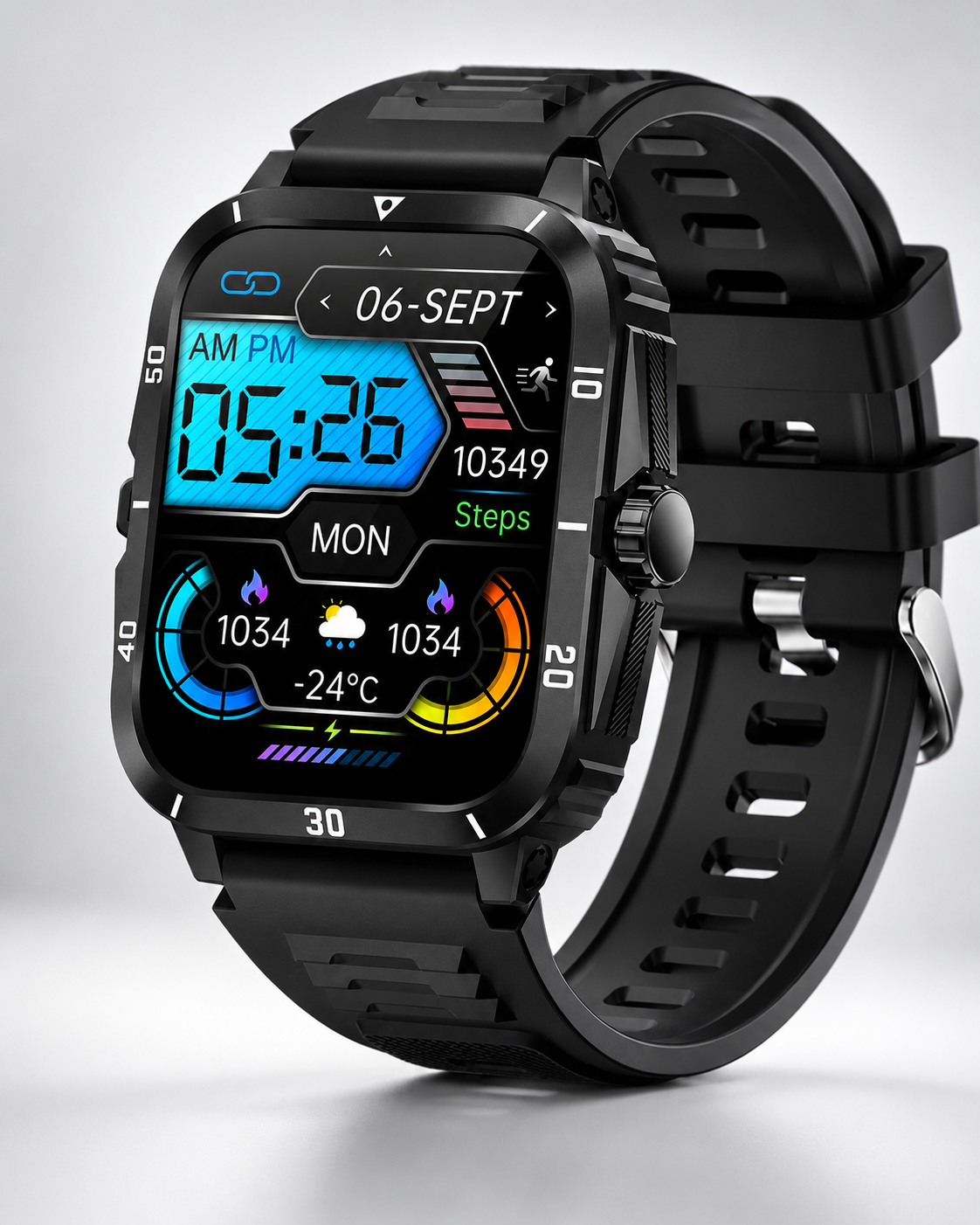 Reloj Inteligente KT71 Estilo Deportivo Militar con Pantalla 1.96” y Llamadas Bluetooth