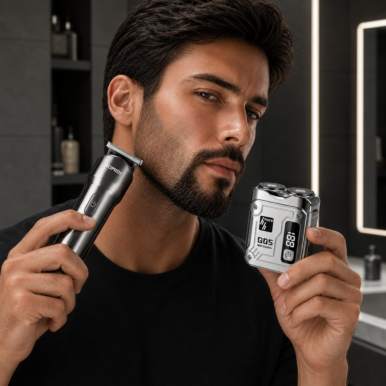 Combo BOMIDI L2 Cortadora de Cabello Recargable + Mini Afeitadora G05 Portátil