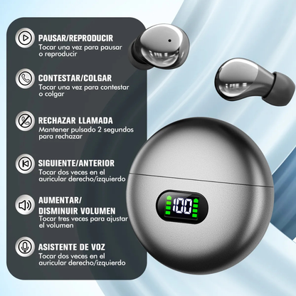 Audífonos HH More Mini T35 Bluetooth 6.0 Ultra Compactos para Sueño y Música. PÚRPURA