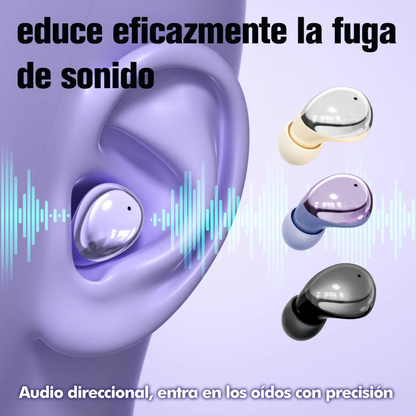 Audífonos HH More Mini T35 Bluetooth 6.0 Ultra Compactos para Sueño y Música. PÚRPURA