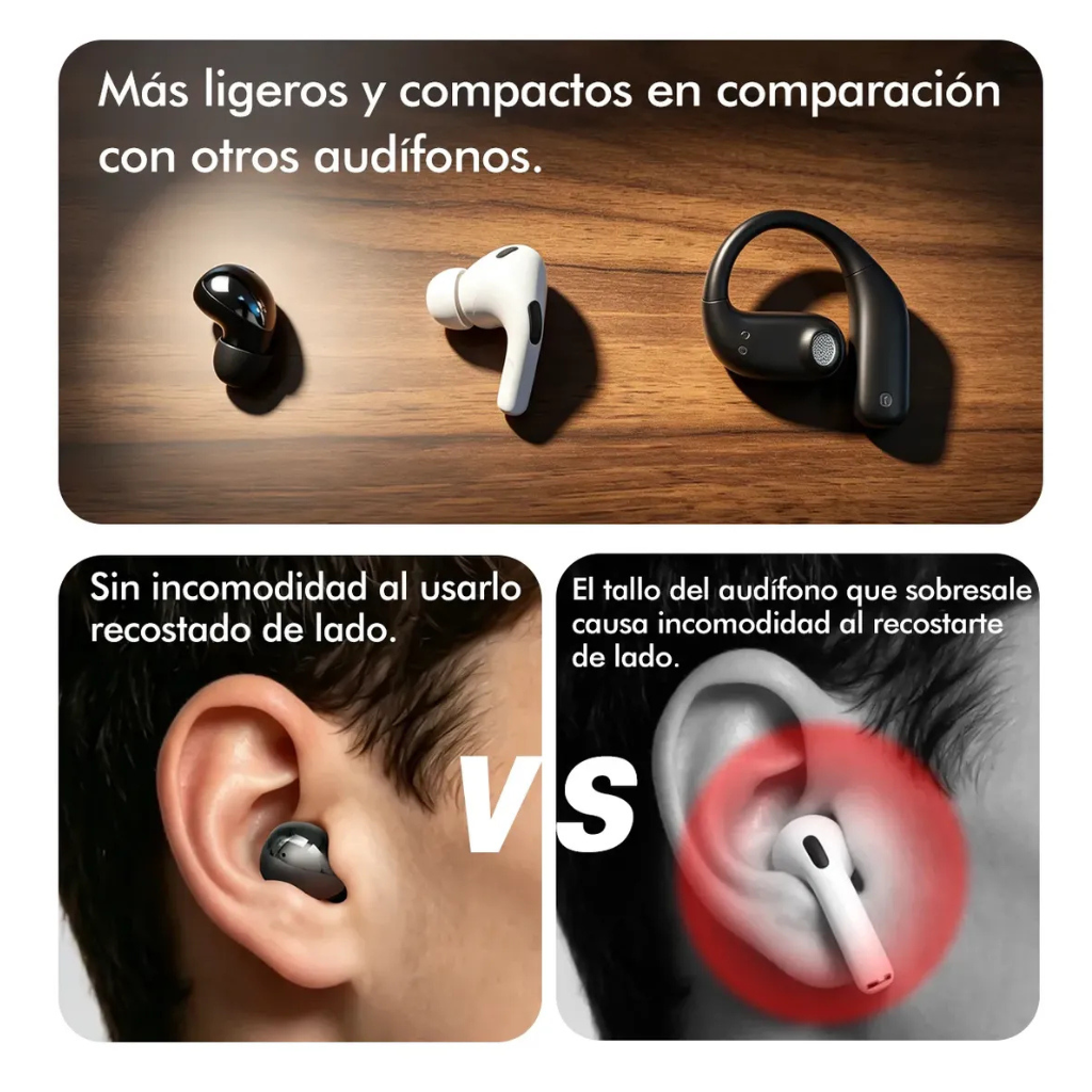 Audífonos HH More Mini T35 Bluetooth 6.0 Ultra Compactos para Sueño y Música. PÚRPURA