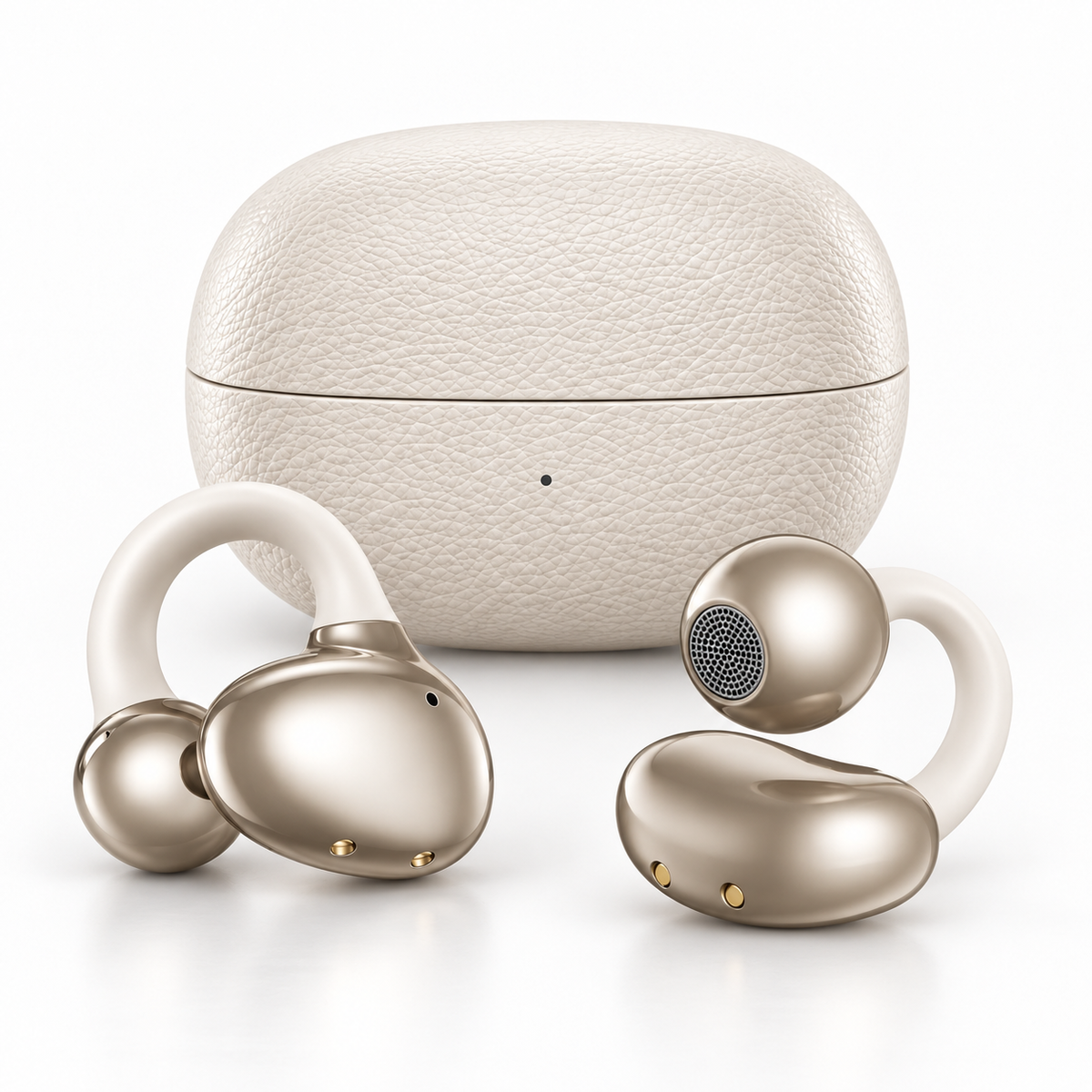 Audífonos clip Bluetooth TWS CX-11 Earhook ENC USB-C Dorados