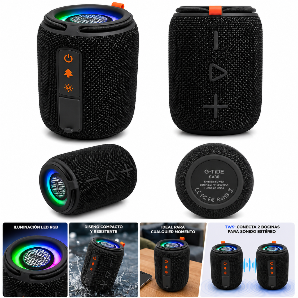 BOCINA G-TIDE SV30 (NEGRA) + SMARWATCH HONOR CHOICE 2 EPIC AMOLED