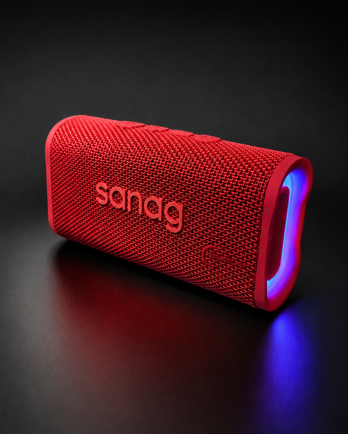 Bocina Portátil Sanag M15 Roja Bluetooth 5.4 con Luces RGB, 10W y Resistente al Agua